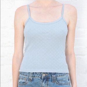 Brandy Melville Skylar Tank - Blue Heart Eyelet